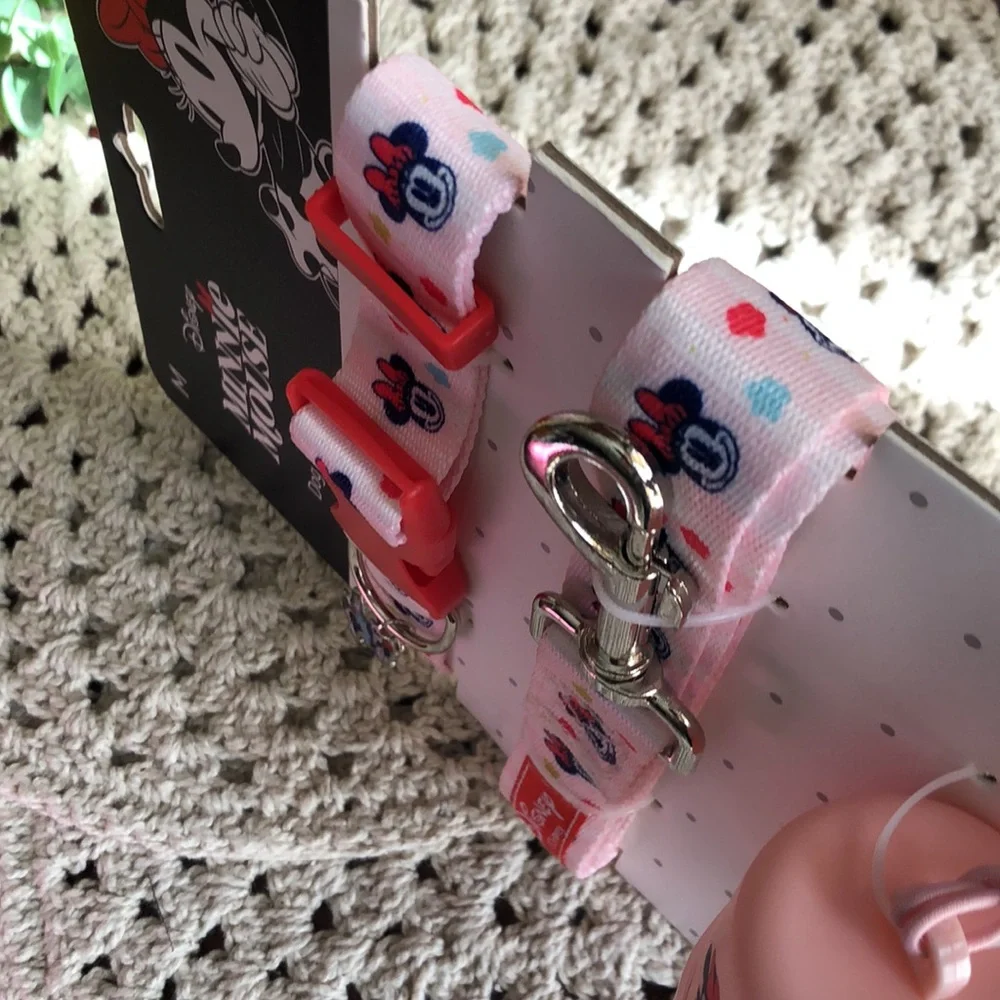 Disney Minnie Mouse Pink and Red Dog Leash & Collar Set
